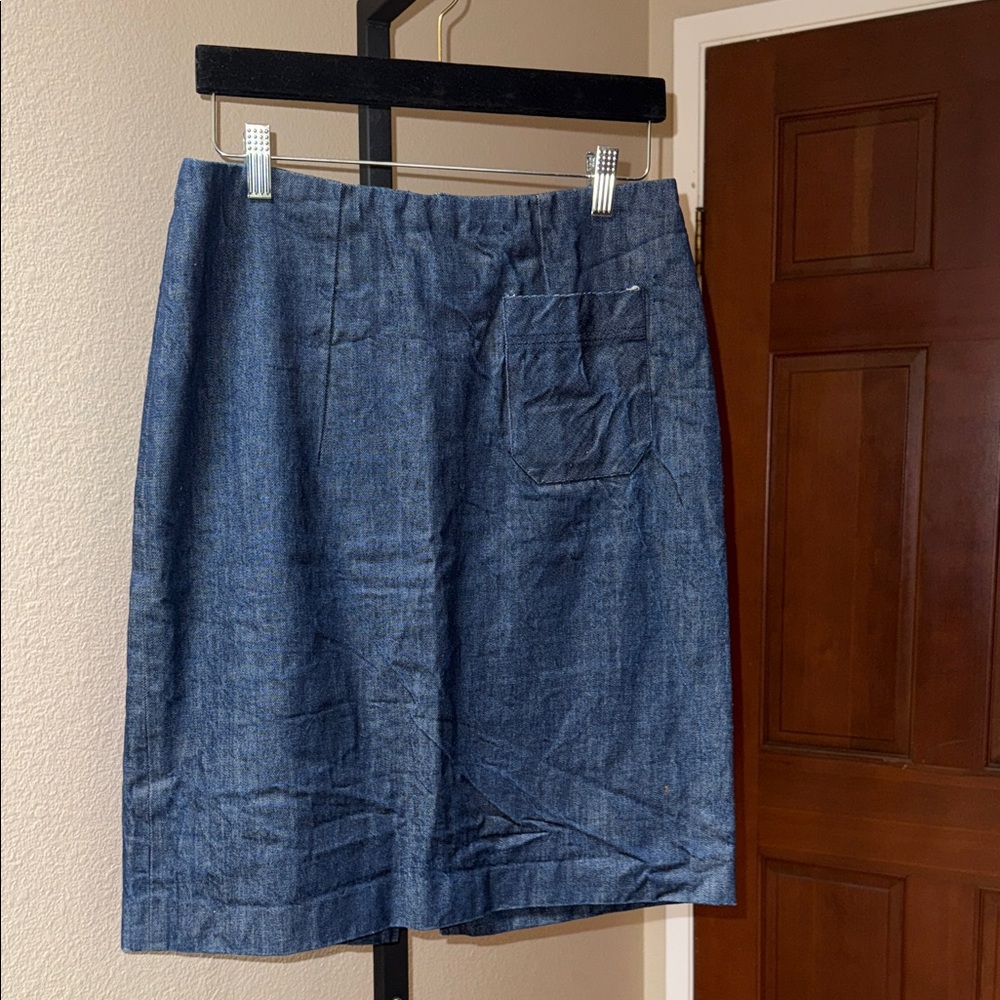Carla Mink Denim Blue Jean Skirt Above Knee Length Back Zip Women’s Size M
